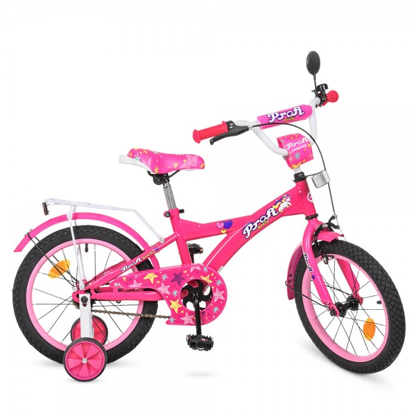51225 Велосипед дитячий PROF1 18 д. T1862  Original girl, дзвінок, дод. колеса, малиновий.