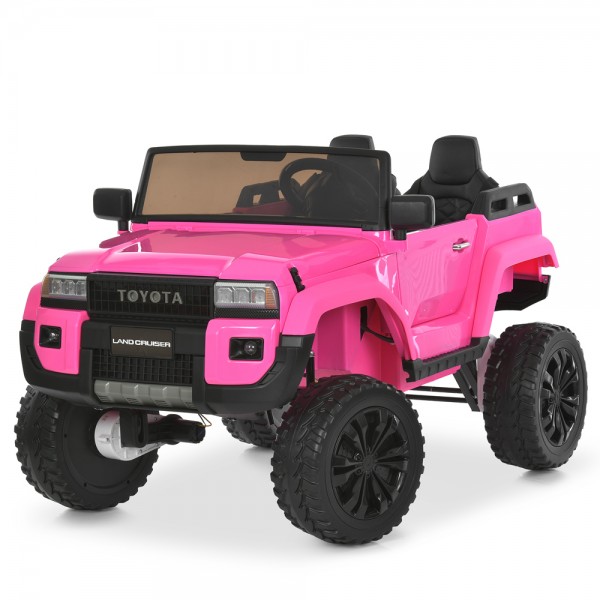 245387 Джип M 6296EBLR-8(24V) 2,4G радіок,4мотори45W,1акум24V7AH,EVA,MP3,USB,TF,BT,шкіра,муз,світло,рожевий