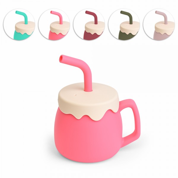 164453 Чашка-поїлка силіконова з соломинкою "Глечик" 2в1 12.5*11*8см MA-4914