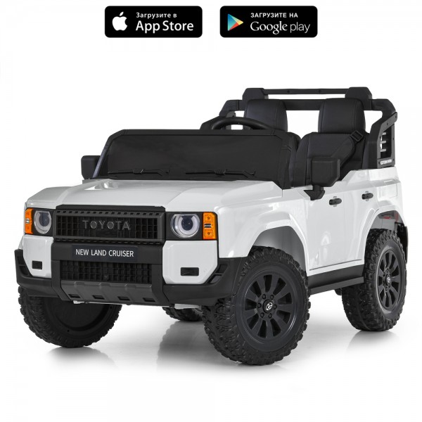 244323 Джип M 6280EBLR-1 2,4G радіок.,1*12V10AH, 2*45W, MP3, USB, TF, BT, EVA, шкіра, музика, світло, білий