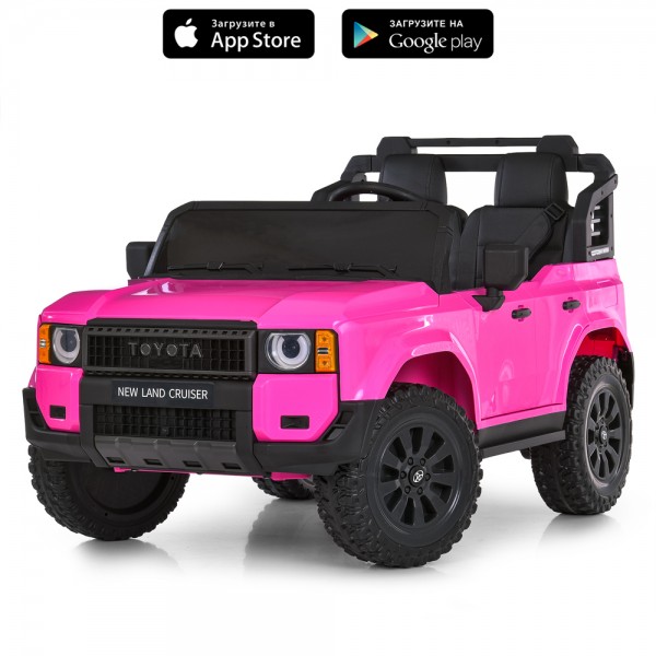 244324 Джип M 6280EBLR-8 2,4G радіок.,1*12V10AH, 2*45W, MP3, USB, TF, BT, EVA, шкіра,музика,світло, рожевий