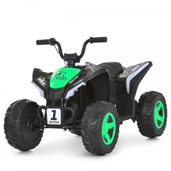 244336 Квадроцикл M 6283EL-5 2*35W,1*12V7-9AH, муз, світло, шкір.сидіння, BT, MP3, USB, EVA, зелений