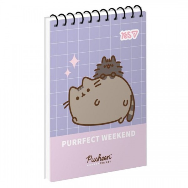 251615 Зошит для записів Yes А7/80 од.спіраль "Pusheen: Purrfect Weekend" ВДЛ