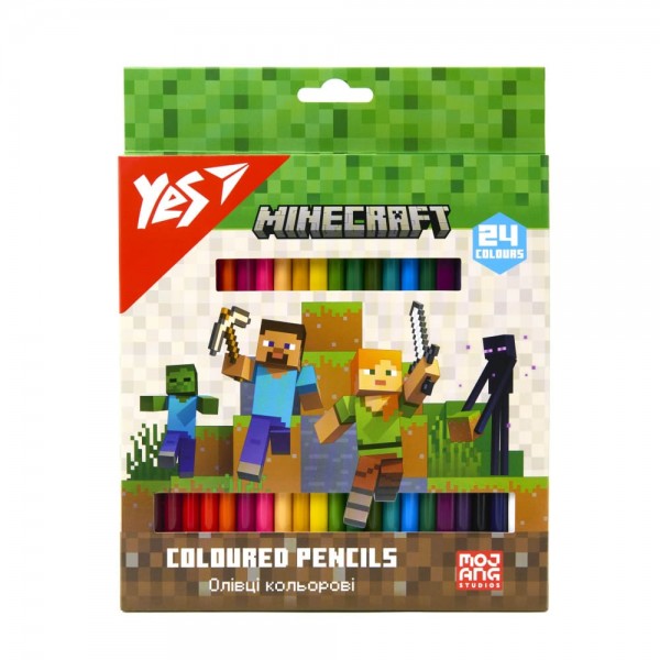 220118 Олівці кольорові Yes 24 кол. "Minecraft"