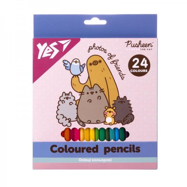 220119 Олівці кольорові Yes 24 кол. "Pusheen"