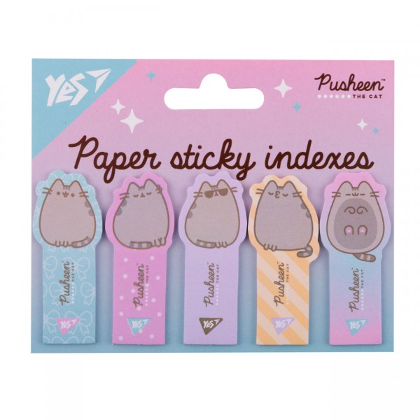 219974 Індекси паперові Yes "Pusheen", 55*22мм, 100 шт (5x20)