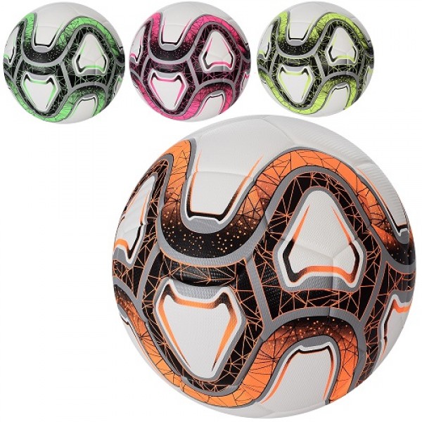139984 М'яч футбольний MS 3427-10 розмір 5, PU, 400-420г, ламінов., сітка, голка, 4 кольори, кул.