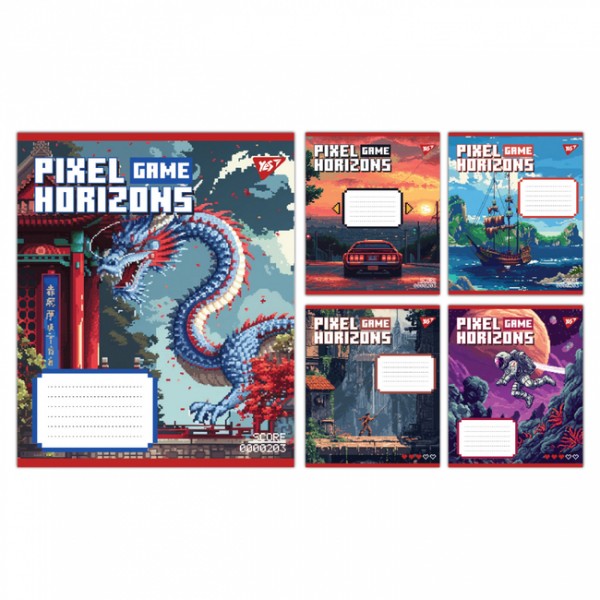 228366 А5/12 лін. Yes Pixel game, зошит учнівський шкільний