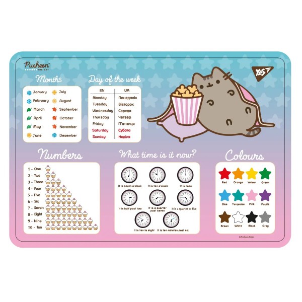 166536 Підкладка для столу Yes "Pusheen. Popcorn" англ.