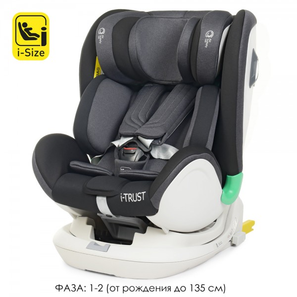 108740 Автокрісло дитяче ME 1081 i-TRUST Gray i-SIZE R129,фаза1,2(зріст дитини40-135см.), 360, темно-сірий.