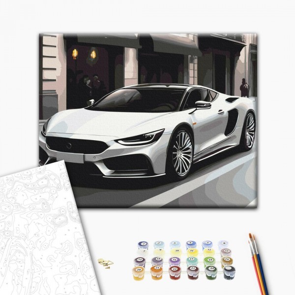 233617 Картина за номерами: Авто в мегаполісі