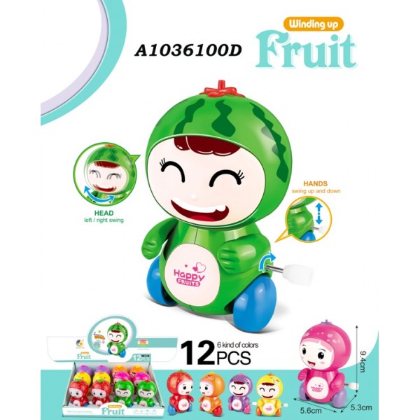 116859 Заводна іграшка 6629 фігурка (фрукт/ягода), їздить, 12шт. (6видів) в диспл., 28-18,5-10см.