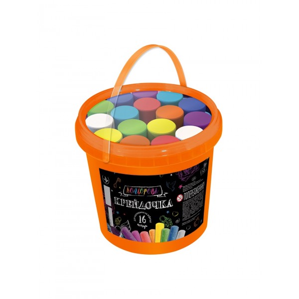 244971 Крейда кольорова серії Крейдочка відро 16 шт (12)