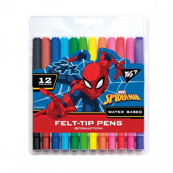 153296 Фломастери YES 12 кольорів Marvel.Spiderman