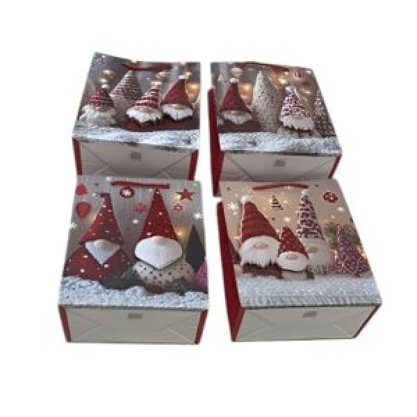 262654 Пакет новорічний паперовий L "Winter Gnomes" 3D 31*40*12см