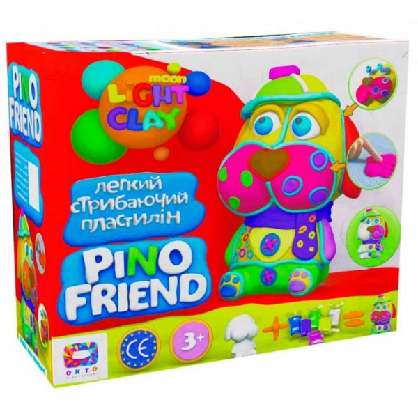 129676 Набір легкого стрибаючого пластиліну ТМ Moon Light Clay Pino Friend Фред