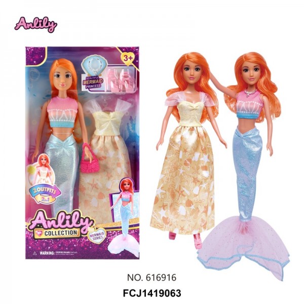248529 Лялька 616916 русалка, сукня, аксесуари, кор., 17-32-5 см.