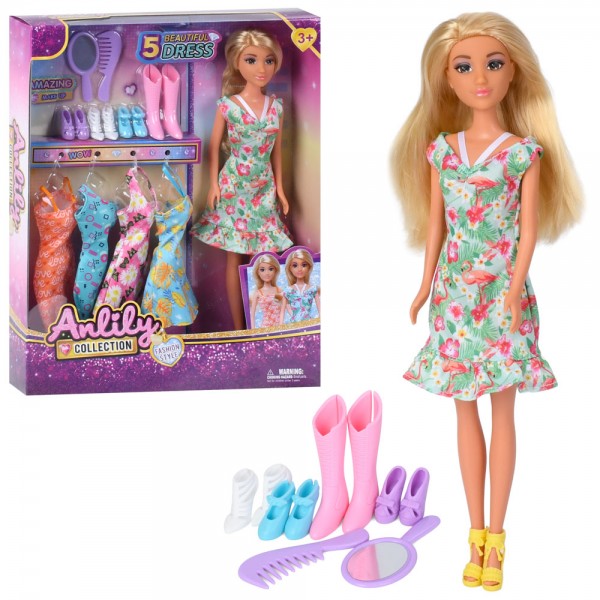 248533 Лялька з вбранням 616822 плаття, взуття, дзеркало, гребінець, кор., 26-32-5,5 см.