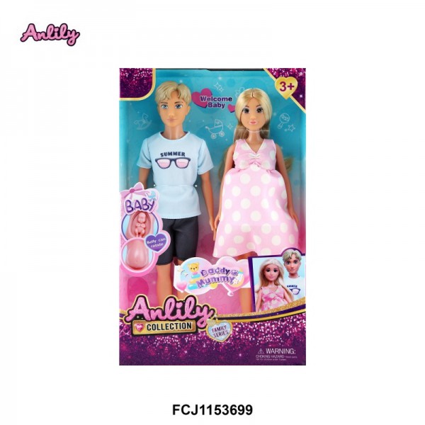 248536 Набір ляльок 616306 2шт., сім'я, вагітна, пупс, кор., 20-32-6 см.