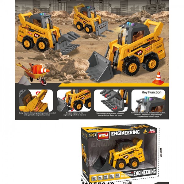 229858 Спецтехніка WD106-A  інерц.,рух.деталі,гум.колеса,3 види,муз.,світло,бат.(табл.),кор.,29,5-20-12,5см