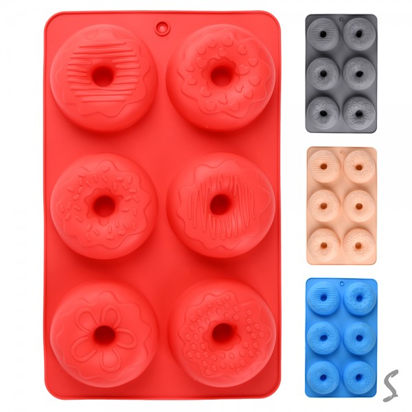 253944 Форма силікон "Donuts" 6шт/л 27.5*16.5см.,R34949
