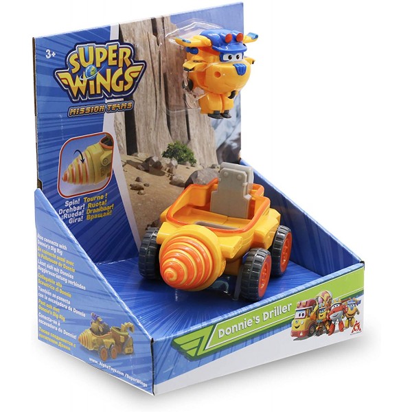 198599 Ігровий набір Super Wings Mission Teams Donnie's Driller, Бурильний автомобіль Донні