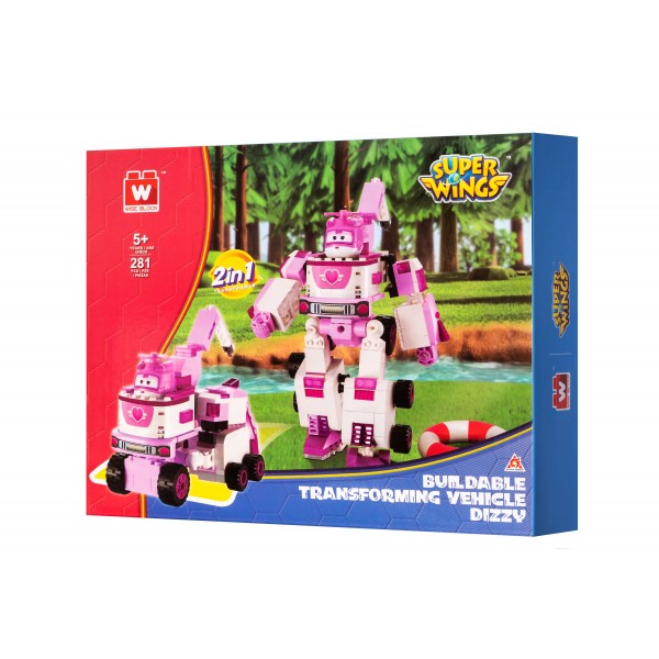 207287 Конструктор-трансформер Super Wings Small Blocks 2-in-1 Buildable Transforming Vehicle Dizzy, Діззі