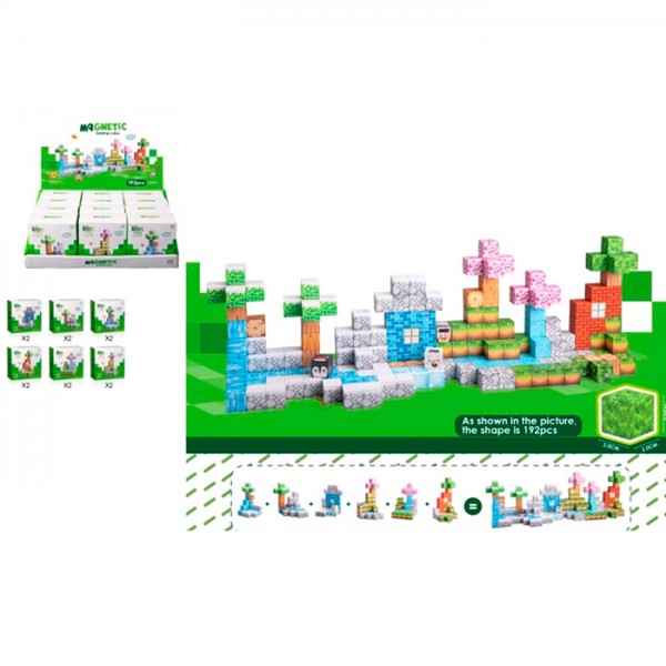 246606 Конструктор CH1370 магнітний, куб 2см, 32дет, кор., 12шт(6видів)  диспл., 27-8-19см