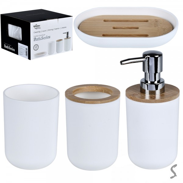 225410 Набір для ванної 4пр/наб 16*16*11см R100766-W