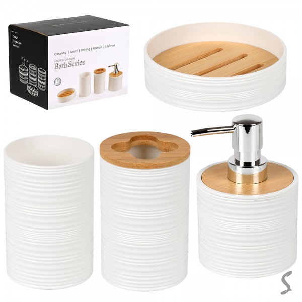 225412 Набір для ванної 4пр/наб 16*12*12см R100769-W