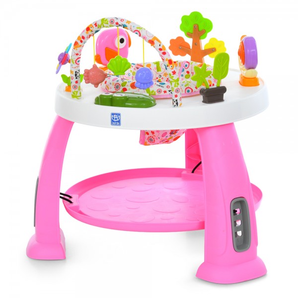 244362 Розвиваючий центр-стрибунець M 6243-8 3в1(столик-лего,обер.сид.,стрибунець)муз.,світло,дуга з іграш.