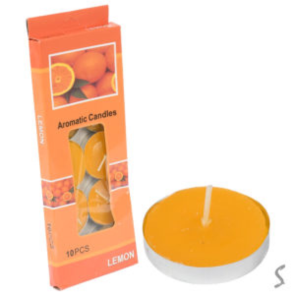 260447 Свічки-таблетки ароматизовані "Lemon" 10шт/уп 5г 3.5*1см