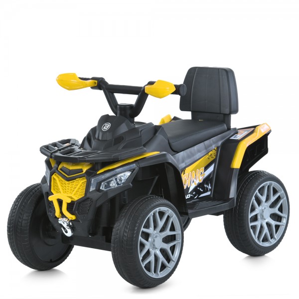 222093 Квадроцикл M 6125EBLR-6 2,4Gрадіокер.,2в1(кат.-тол.),1*6V4AH,1*25W,MP3,USB,BT,EVA,муз.,світло,жовтий