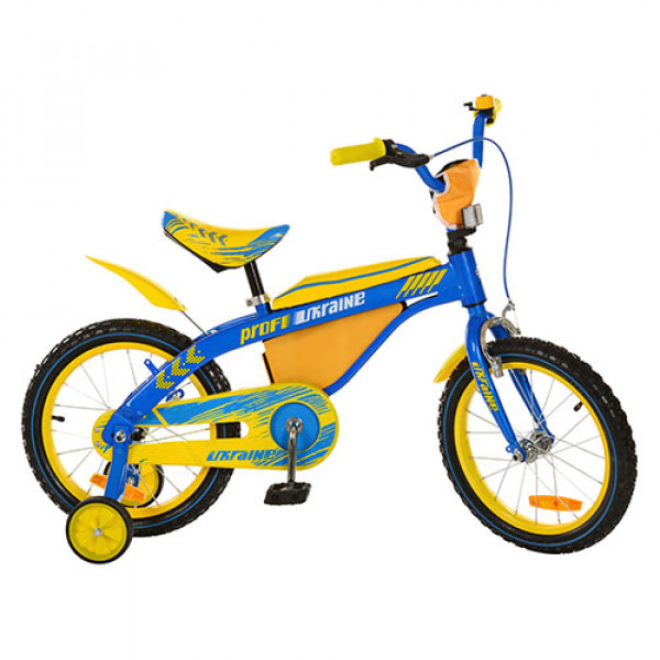 26727 Велосипед дитячий PROFI 16" 16BX405UK блакитно-жовтий, дзвоник, кор., 71-17-42 см