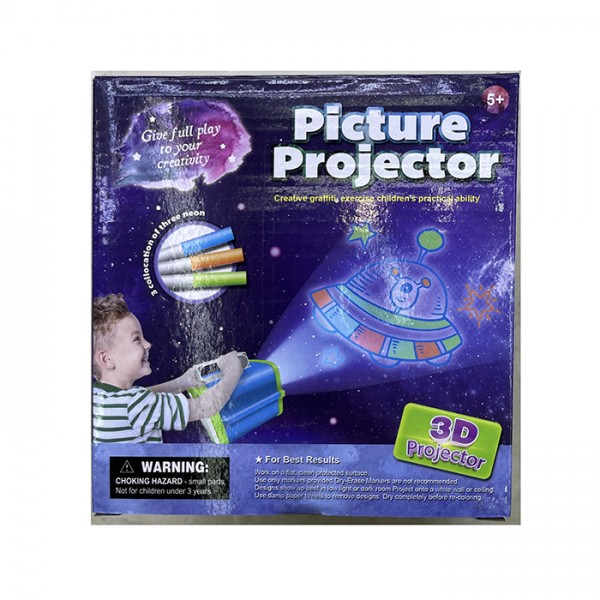 207577 Гра FG240428051Q проектор,для малюв.на дошці/на стіні/на скелі,картинки,маркери 3шт.,бат.,16-17-14см