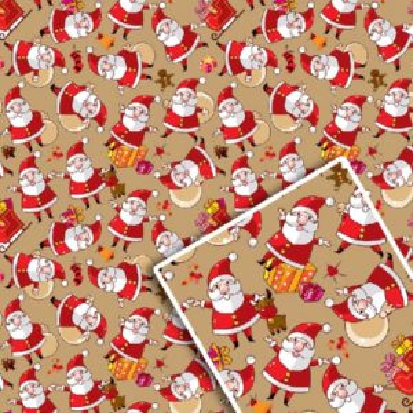 133694 Папір пакувальний крафт новорiчний 70*100см 10л/уп 527К