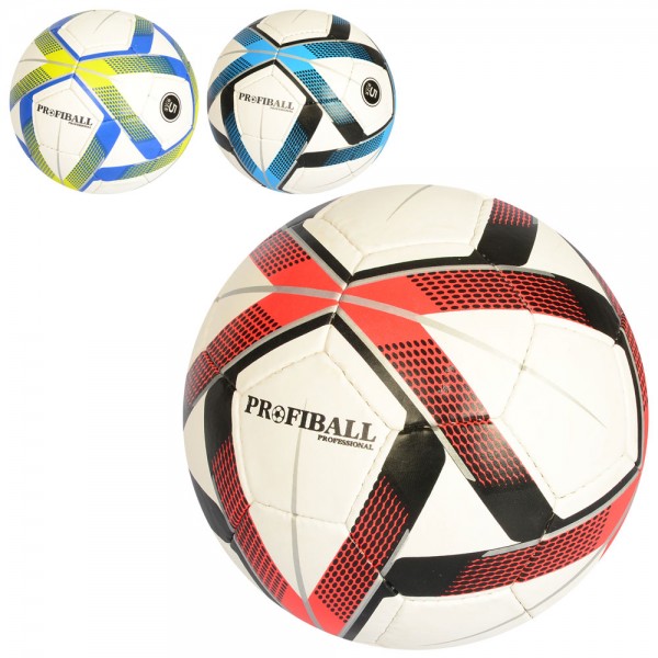 99723 М'яч футбольний 2500-173 розмір 5, ПУ1,4мм., ручна робота, 32панелі, 400-420г., 3кольори, кул.