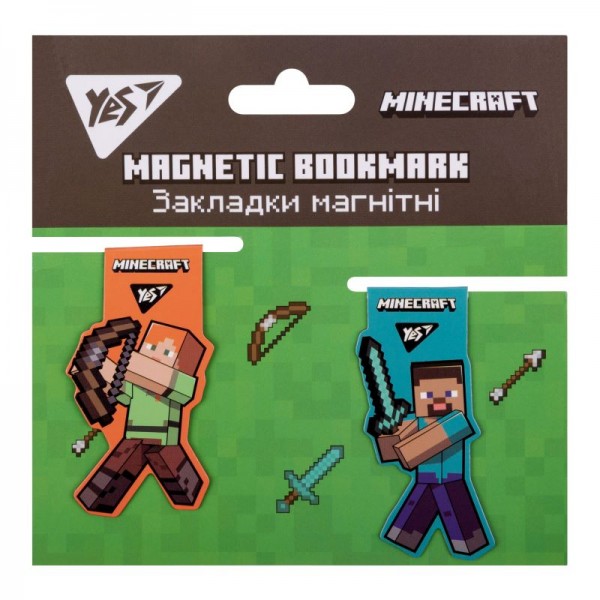 163701 Закладки магнітні YES Minecraft, 2шт.