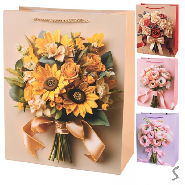 241985 Пакет подарунковий паперовий L "Bouquet" 31*41*12см R34840-L