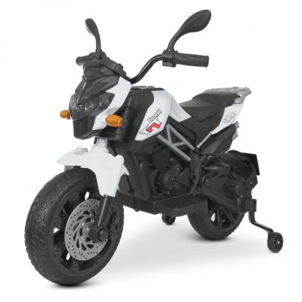 132670 Мотоцикл M 4621EL-1 1 акум.12V4,5AH, 1 мотор 45W, MP3, USB, EVA, шкіра, муз., світло, білий.
