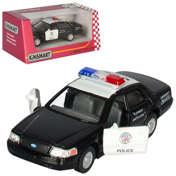 14679 Машинка KT 5327 W мет., інерц., поліція, відчин. двері, гумові колеса, кор., 16-7-8 см.
