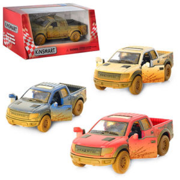 14674 Машинка іграшкова KT5365WY "Ford F-150 SVT Raptor Super Crew Muddy"