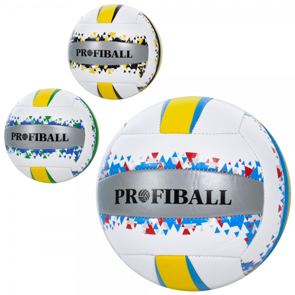 147993 М'яч волейбольний EV-3373 офіц. розмір, ПВХ, 260-280г., 3 кольори, кул.
