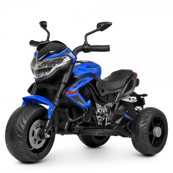 136271 Мотоцикл M 4152EL-4 2 мотори 35W, 1 акум. 12V7AH, MP3, TF, USB, EVA, шкіра, муз., світло, синій.