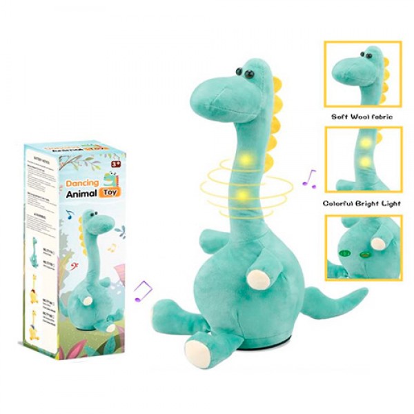 154463 М'яка іграшка MP 2306 динозавр, повторюшка, муз., світло, бат., кор., 32-10-10 см.