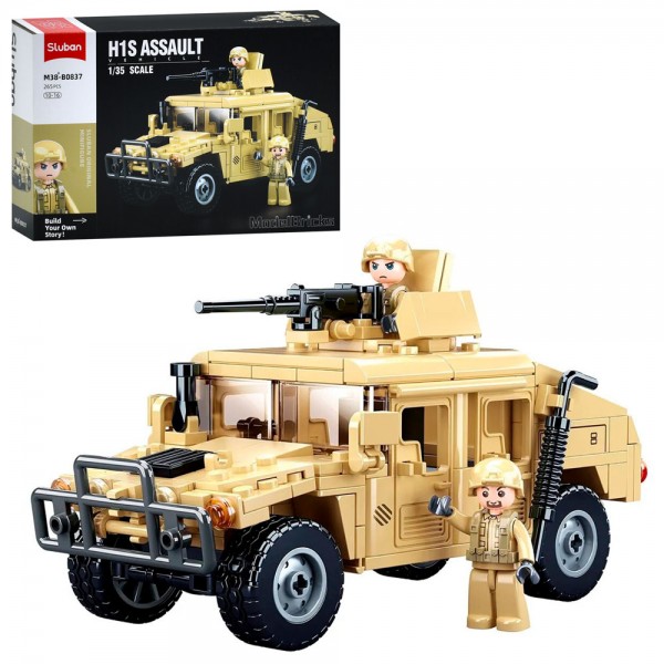 233475 Конструктор SLUBAN M38-B0837 військова машина, 1:35, фігурки, 265 дет., кор., 30-19-7 см.