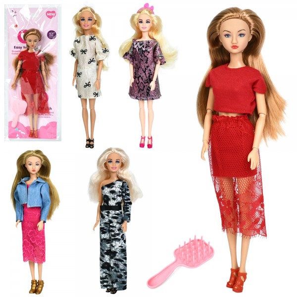 233477 Лялька A813A-1-2-3-4-5 шарнірна, 5 видів, лист, кул., 13-36-4 см.