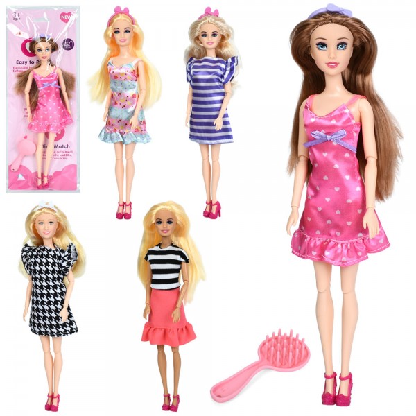 233478 Лялька A813B-1-2-3-10-11 шарнірна, 5 видів, лист, кул., 13-36-4 см.