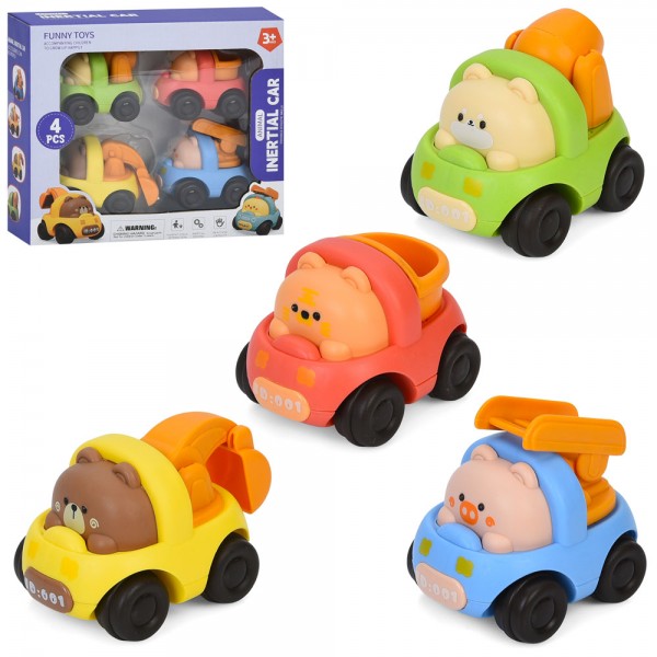 233476 Набір машинок TF604-6 інерц., будтехніка 4 шт., рухливі деталі, кор., 20,5-18-6,5 см.