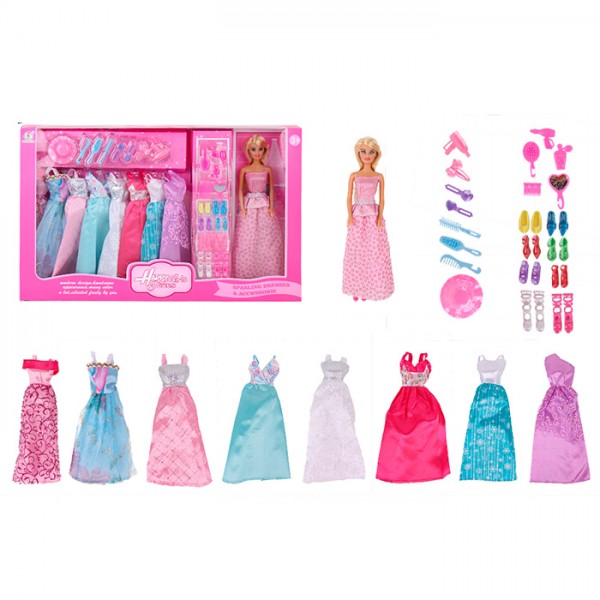 246569 Лялька з вбранням 60313HWT 28см, плаття 8шт, взуття, аксесуари, кор., 51-32-6,5см